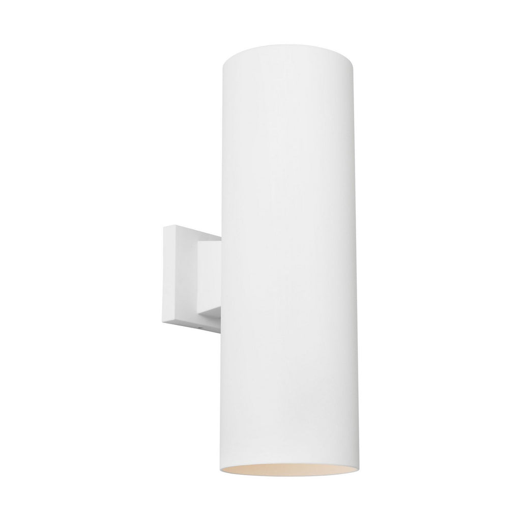 Outdoor Cylinders Two Light Wall Lantern in Outdoor Textured White