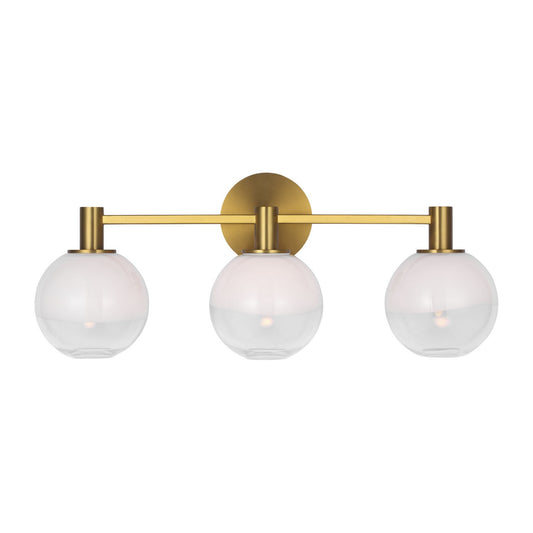 Torian Three Light Vanity in Burnished Brass