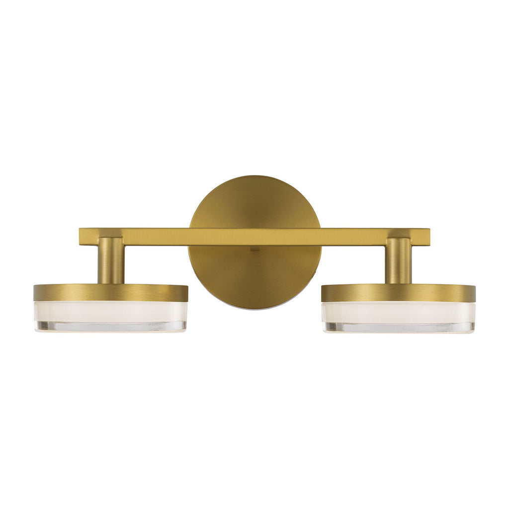Khan LED Vanity in Burnished Brass