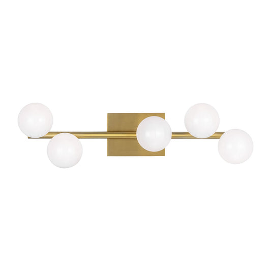 Altair Five Light Vanity in Burnished Brass