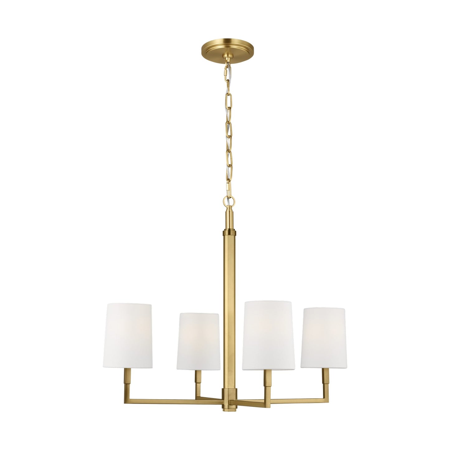 Danica Four Light Chandelier in Burnished Brass