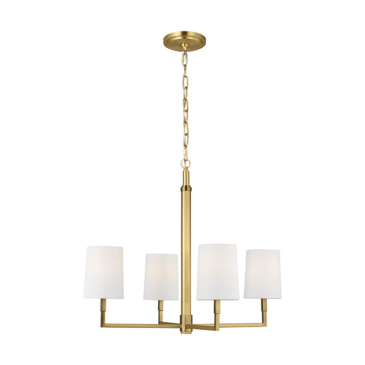 Danica Four Light Chandelier in Burnished Brass