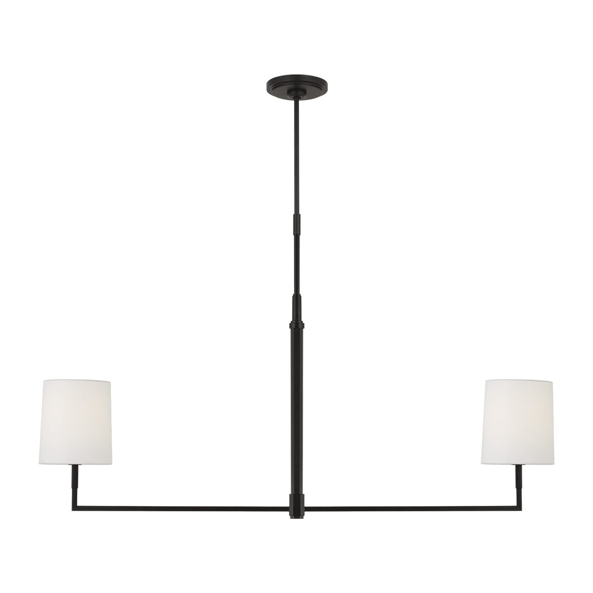Danica Two Light Linear Chandelier in Aged Iron