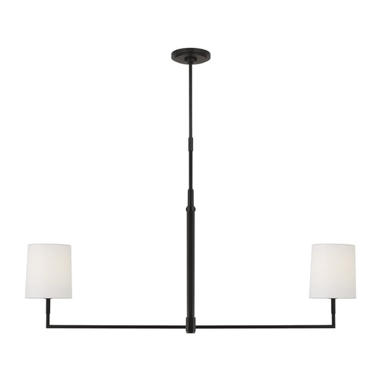 Danica Two Light Linear Chandelier in Aged Iron
