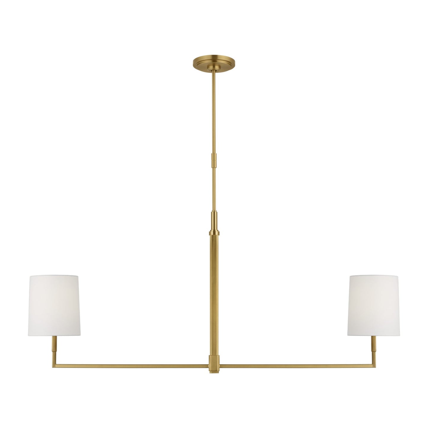 Danica Two Light Linear Chandelier in Burnished Brass