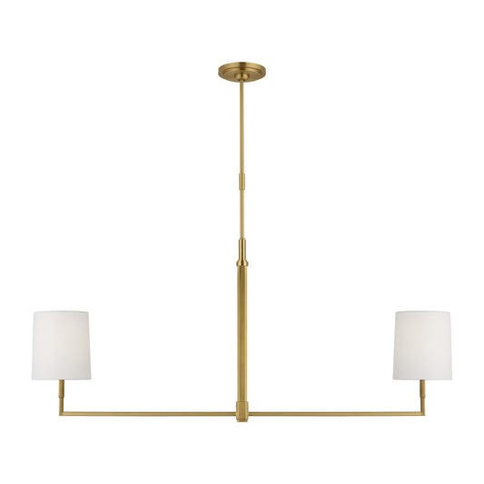 Danica Two Light Linear Chandelier in Burnished Brass