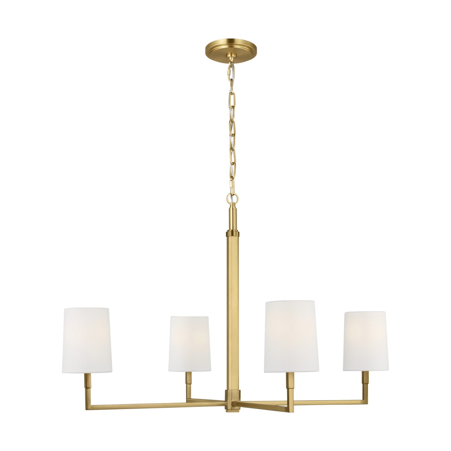 Danica Four Light Chandelier in Burnished Brass