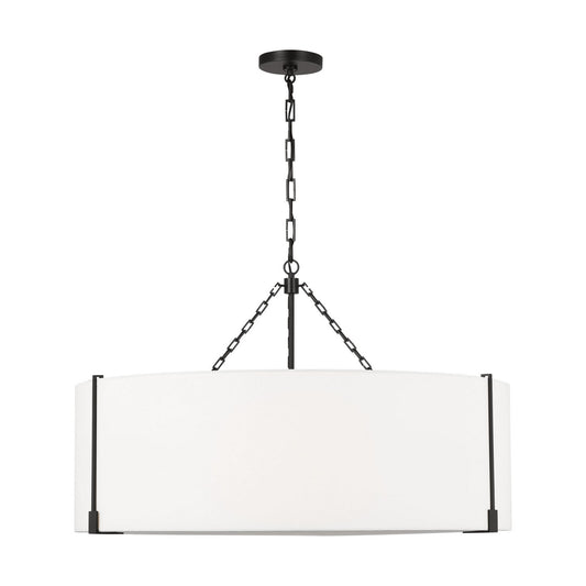 Bergen Four Light Pendant in Aged Iron