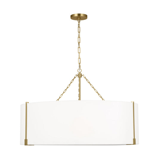 Bergen Four Light Pendant in Burnished Brass