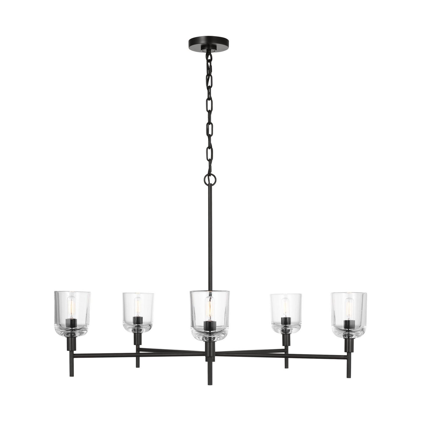 Hartley Five Light Chandelier in Aged Iron