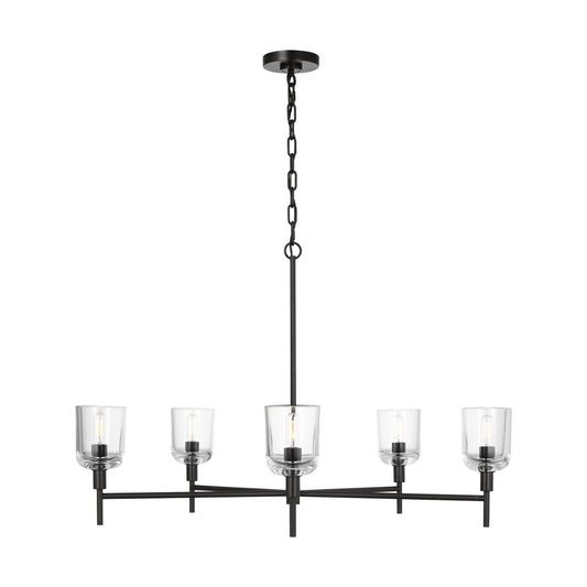 Hartley Five Light Chandelier in Aged Iron
