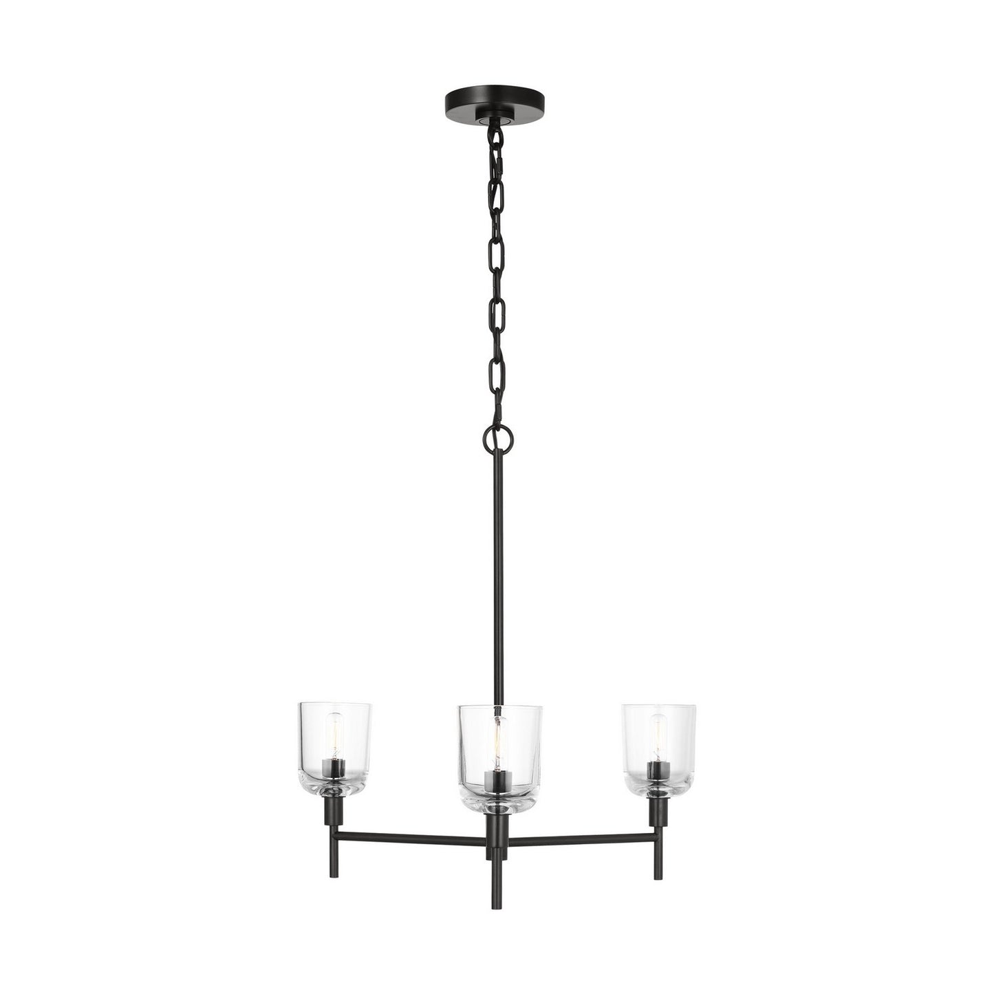 Hartley Three Light Chandelier in Aged Iron