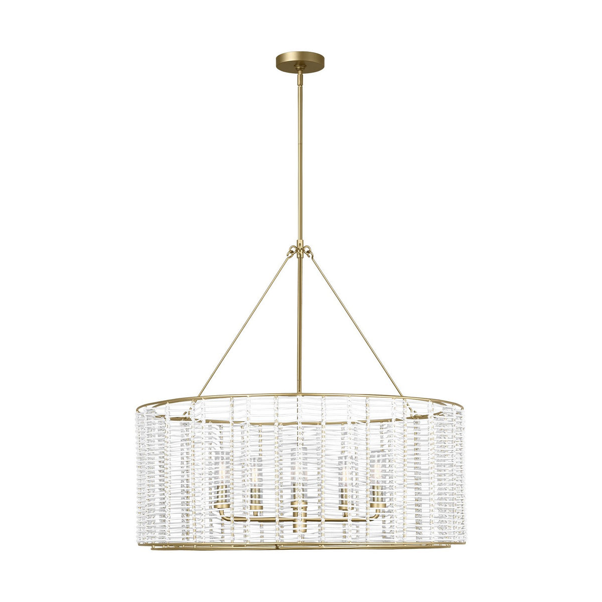 Winslow Five Light Chandelier in Powder-Coated Brass