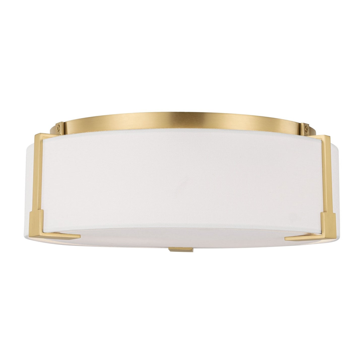 Bergen Two Light Flush Mount in Burnished Brass