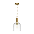 Hartley One Light Pendant in Burnished Brass