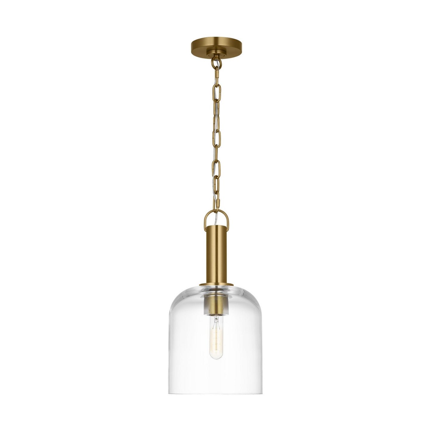 Hartley One Light Pendant in Burnished Brass