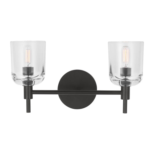 Hartley Two Light Vanity in Aged Iron