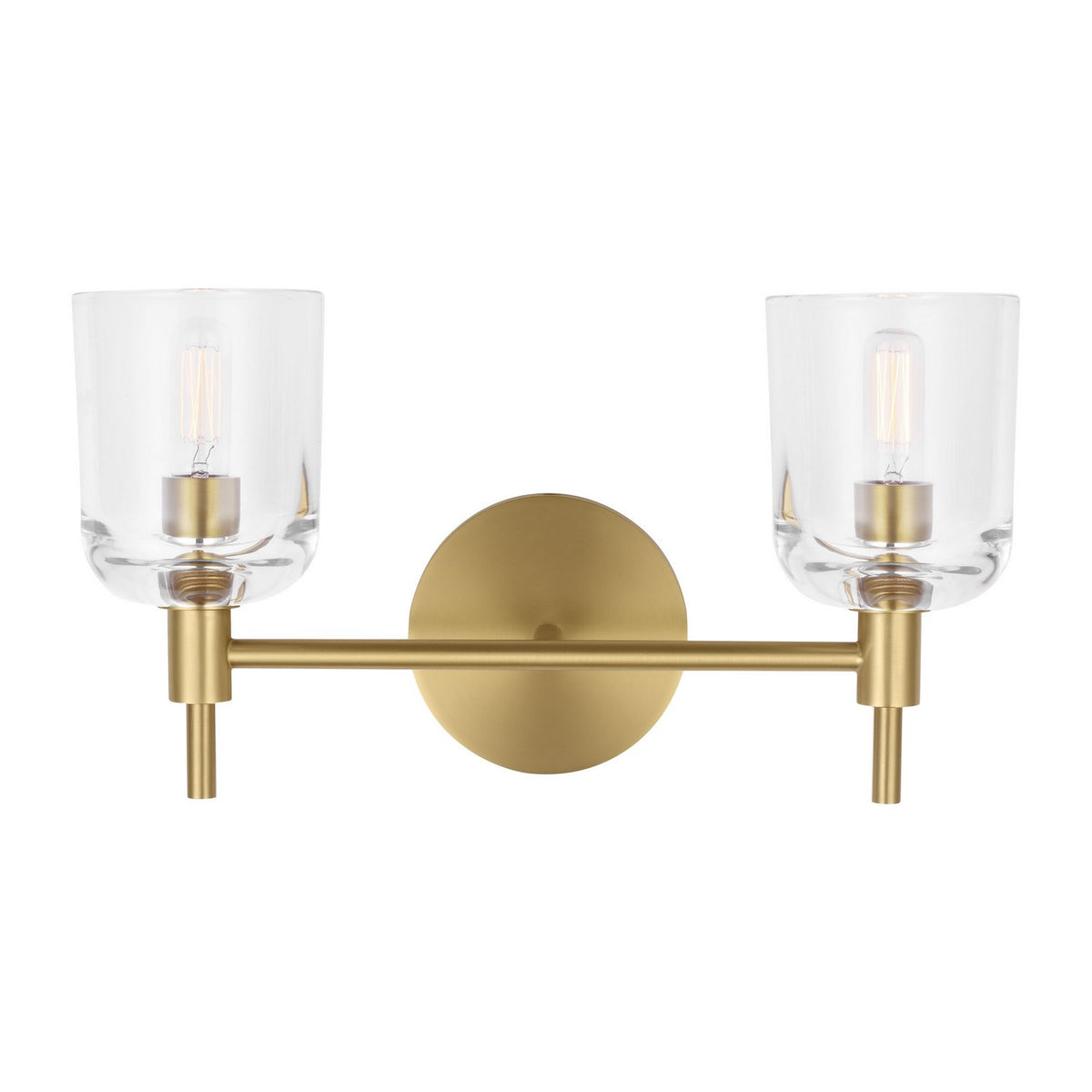 Hartley Two Light Vanity in Burnished Brass