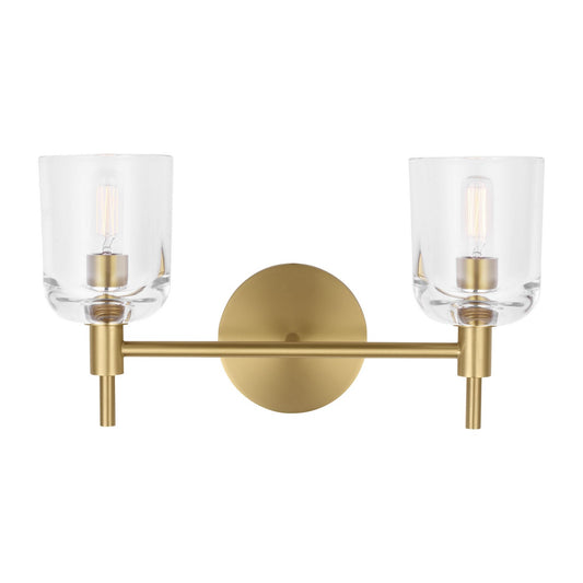Hartley Two Light Vanity in Burnished Brass