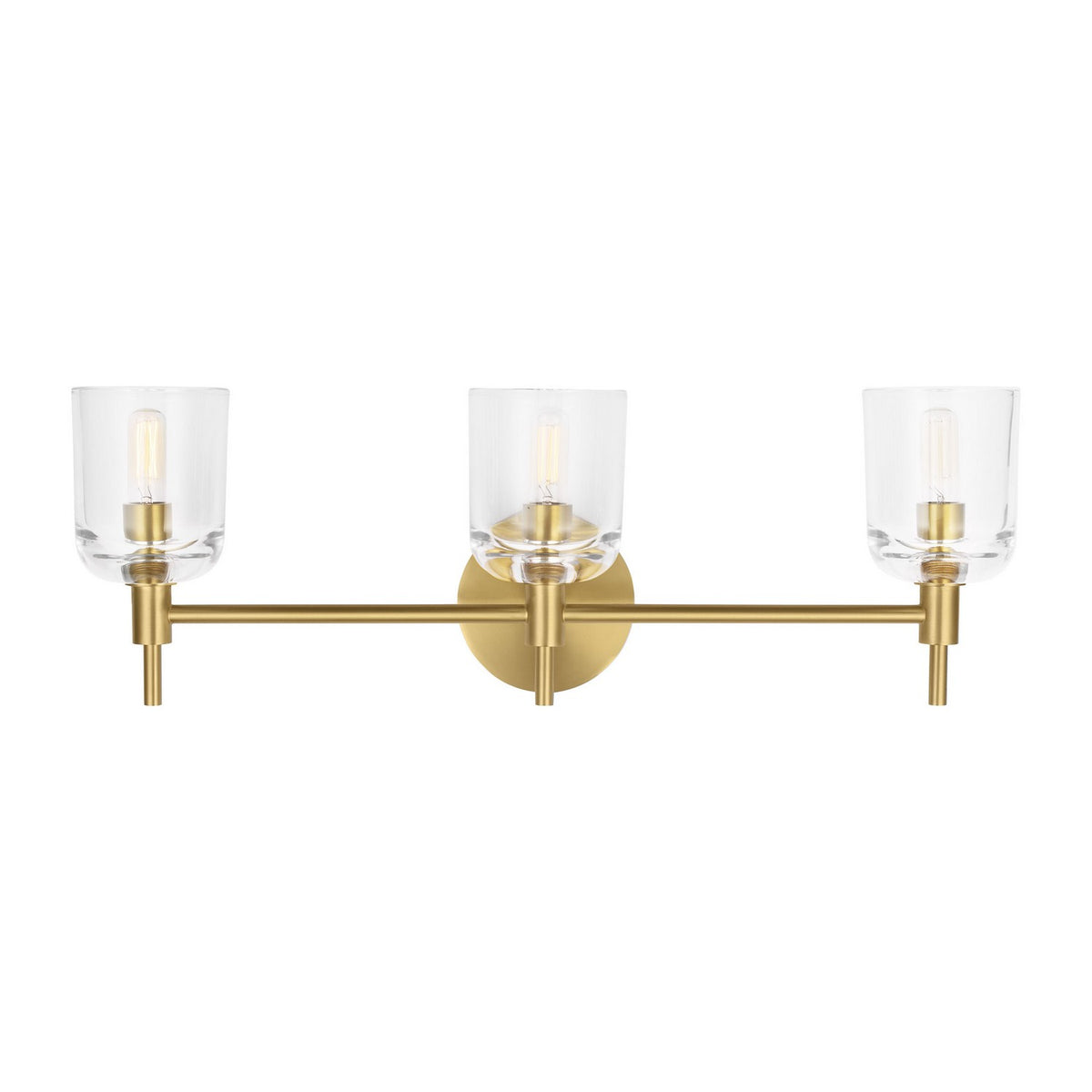 Hartley Three Light Vanity in Burnished Brass