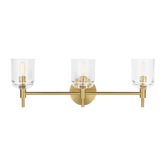 Hartley Three Light Vanity in Burnished Brass