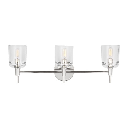 Hartley Three Light Vanity in Polished Nickel