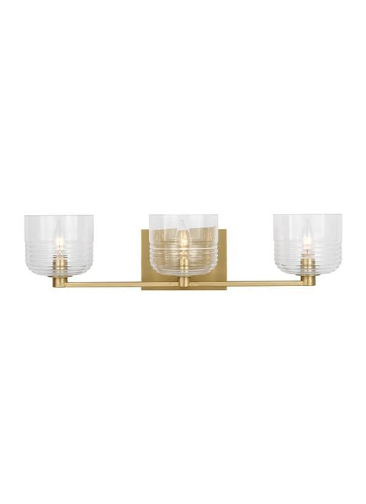 Lochdale Three Light Vanity in Satin Brass