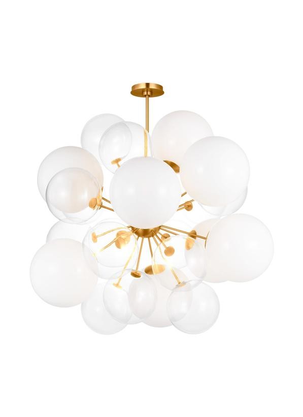 Aria Nine Light Chandelier in Burnished Brass