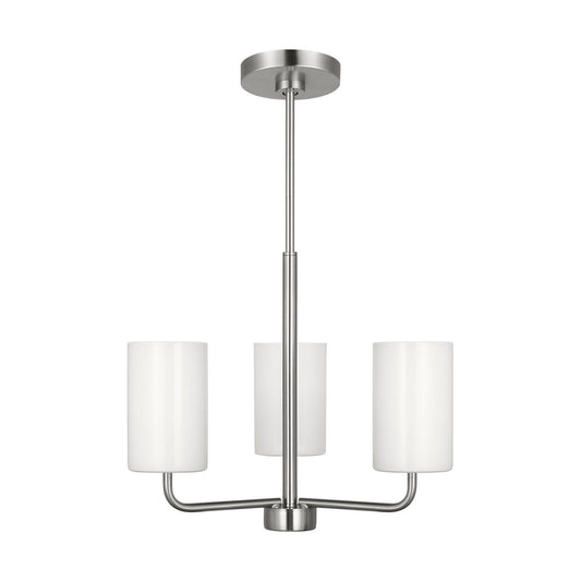 Rhett Three Light Chandelier in Brushed Steel