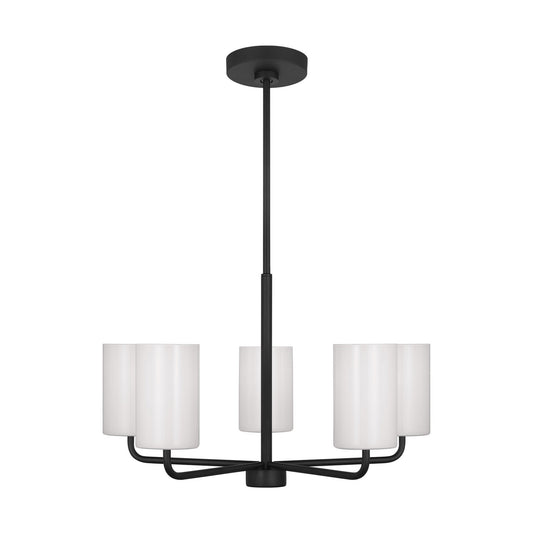 Rhett Five Light Chandelier in Midnight Black
