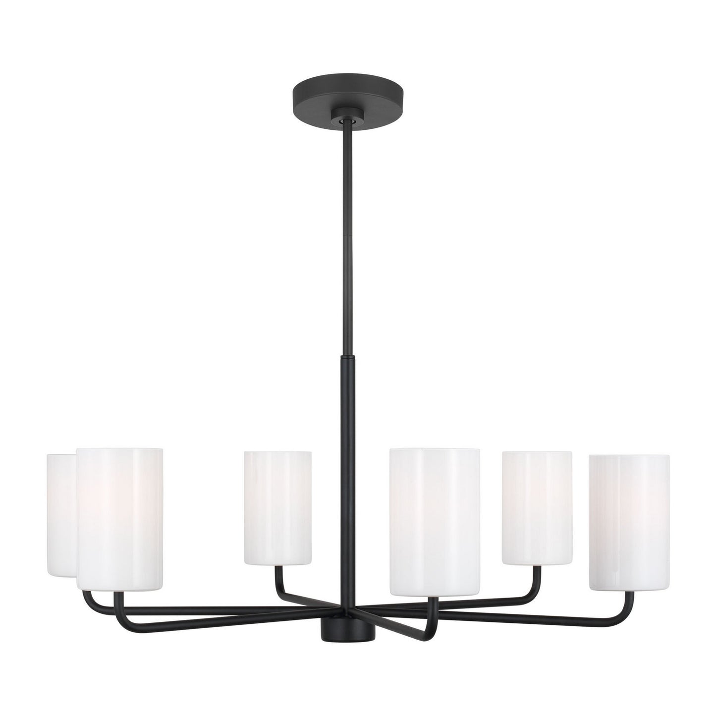 Rhett Six Light Chandelier in Midnight Black
