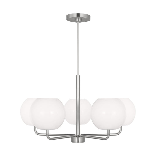 Rory Five Light Chandelier in Brushed Steel
