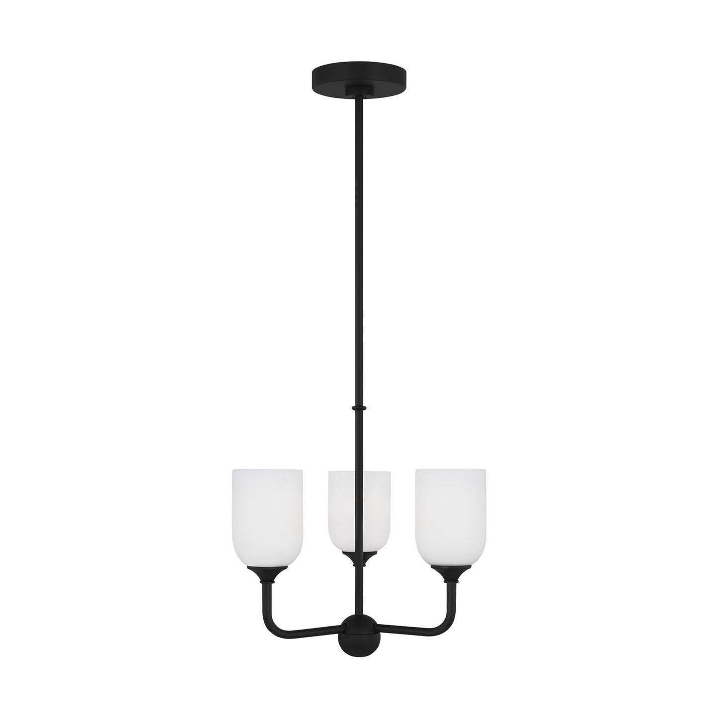 Emile Three Light Chandelier in Midnight Black