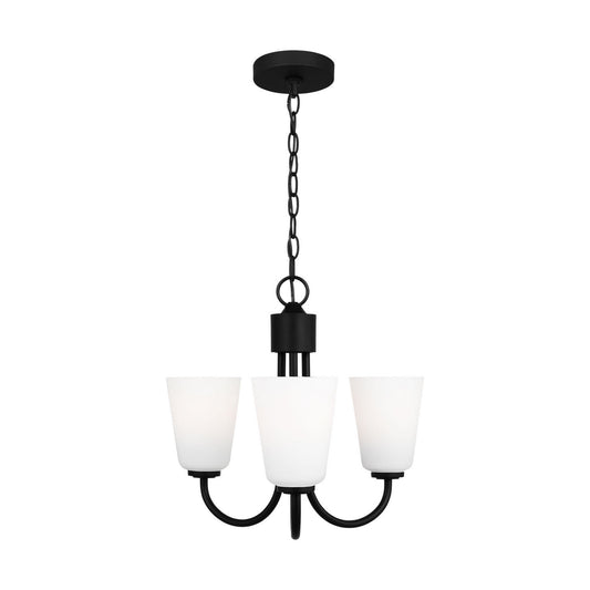 Miles Three Light Chandelier in Midnight Black