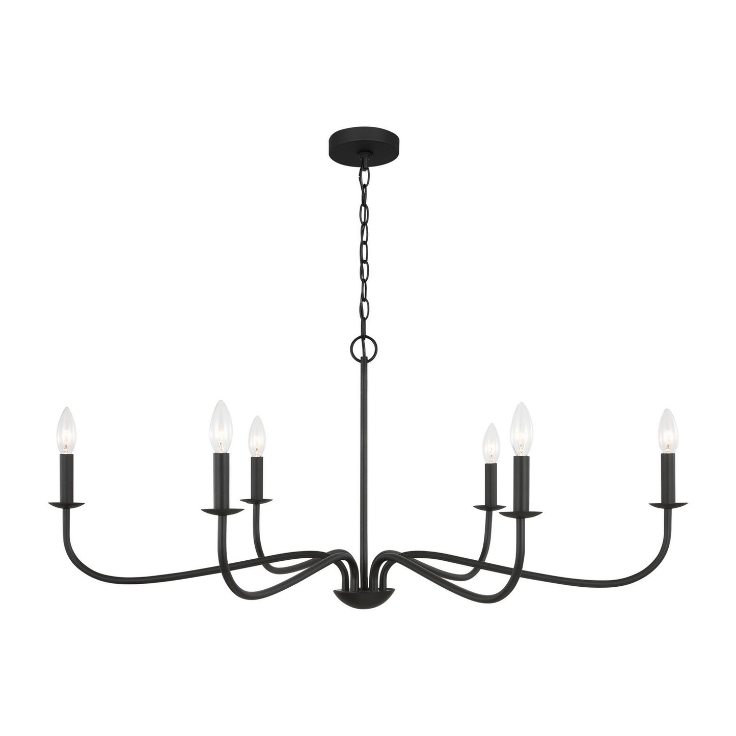 Abells Six Light Chandelier in Midnight Black