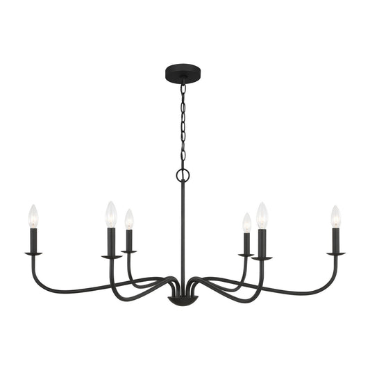 Abells Six Light Chandelier in Midnight Black
