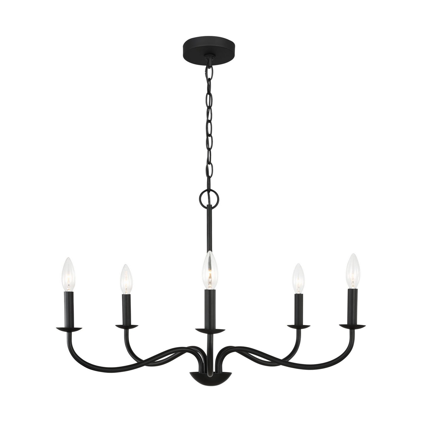 Abells Five Light Chandelier in Midnight Black