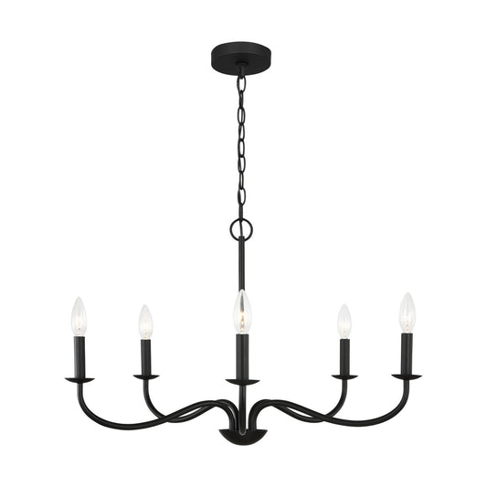 Abells Five Light Chandelier in Midnight Black