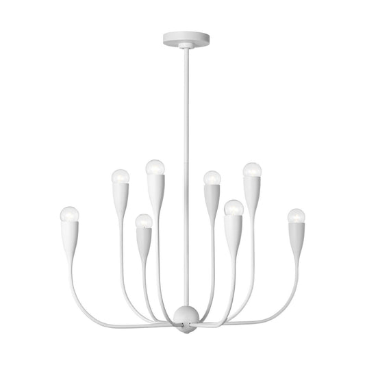Maya Eight Light Chandelier in Matte White
