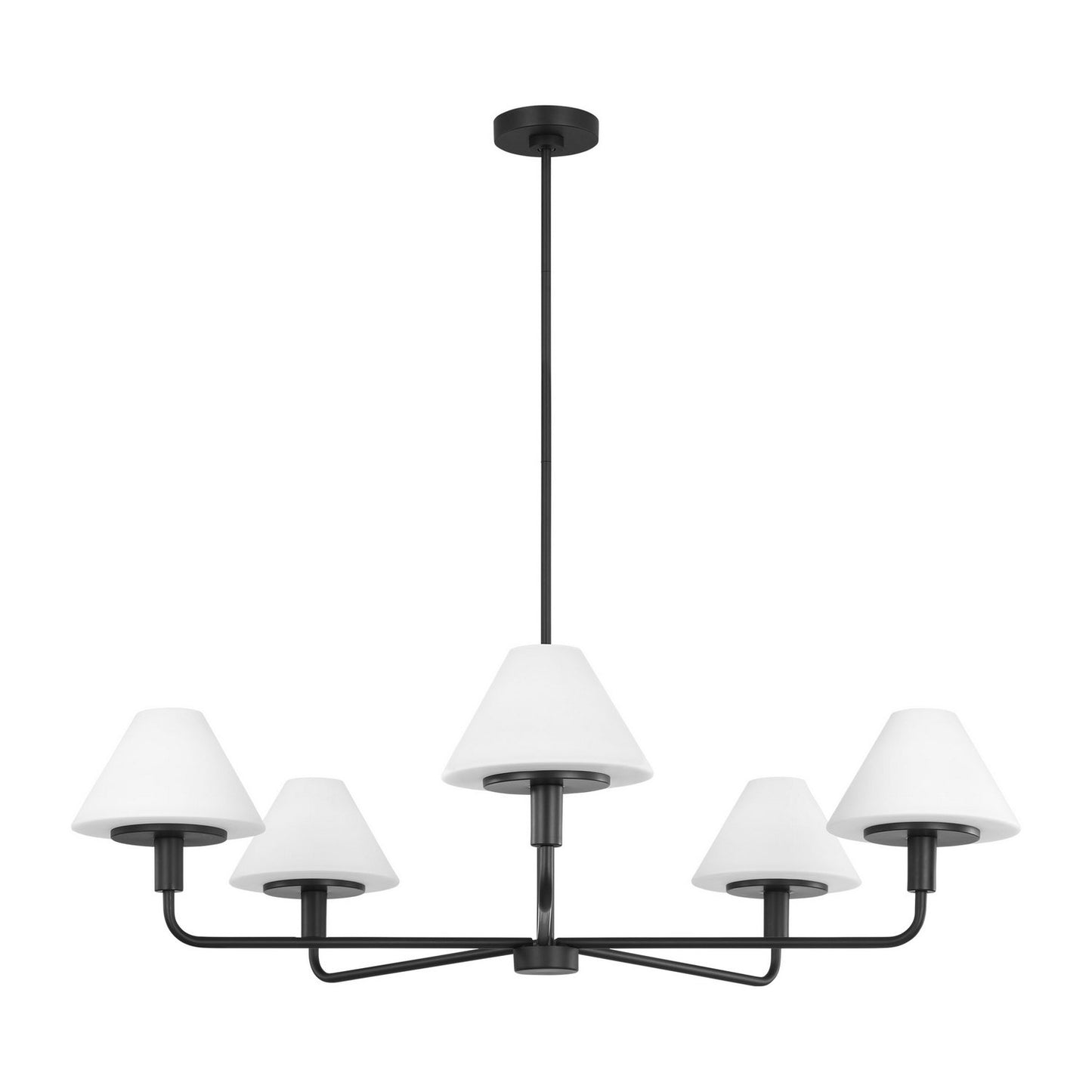 Generation Lighting - GLC1235MBK - Five Light Chandelier - Mendota - Midnight Black