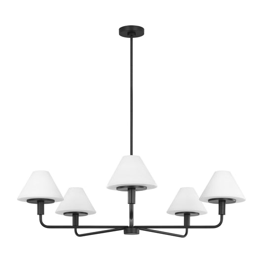 Mendota Five Light Chandelier in Midnight Black