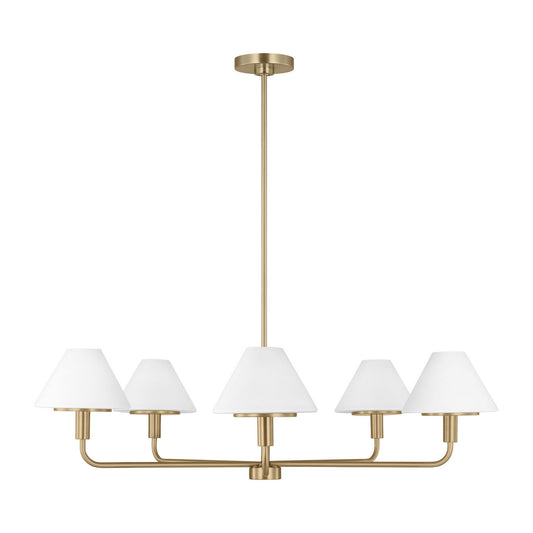 Mendota Five Light Chandelier in Satin Brass