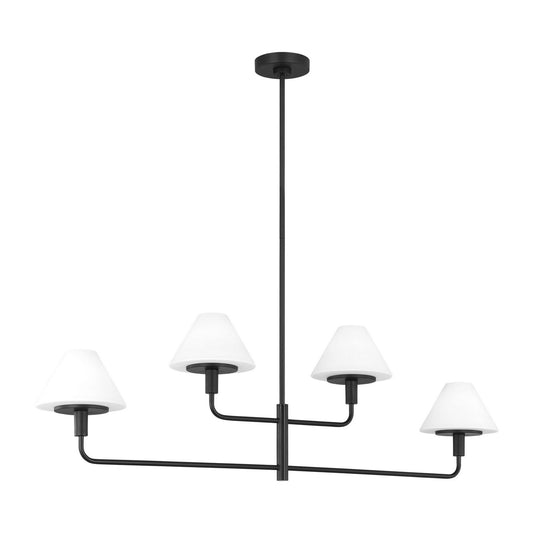 Mendota Four Light Chandelier in Midnight Black