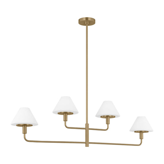 Mendota Four Light Chandelier in Satin Brass