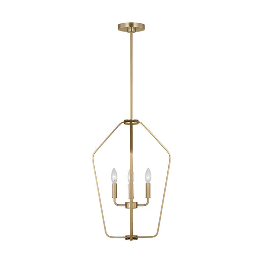 Kennan Four Light Chandelier in Satin Brass
