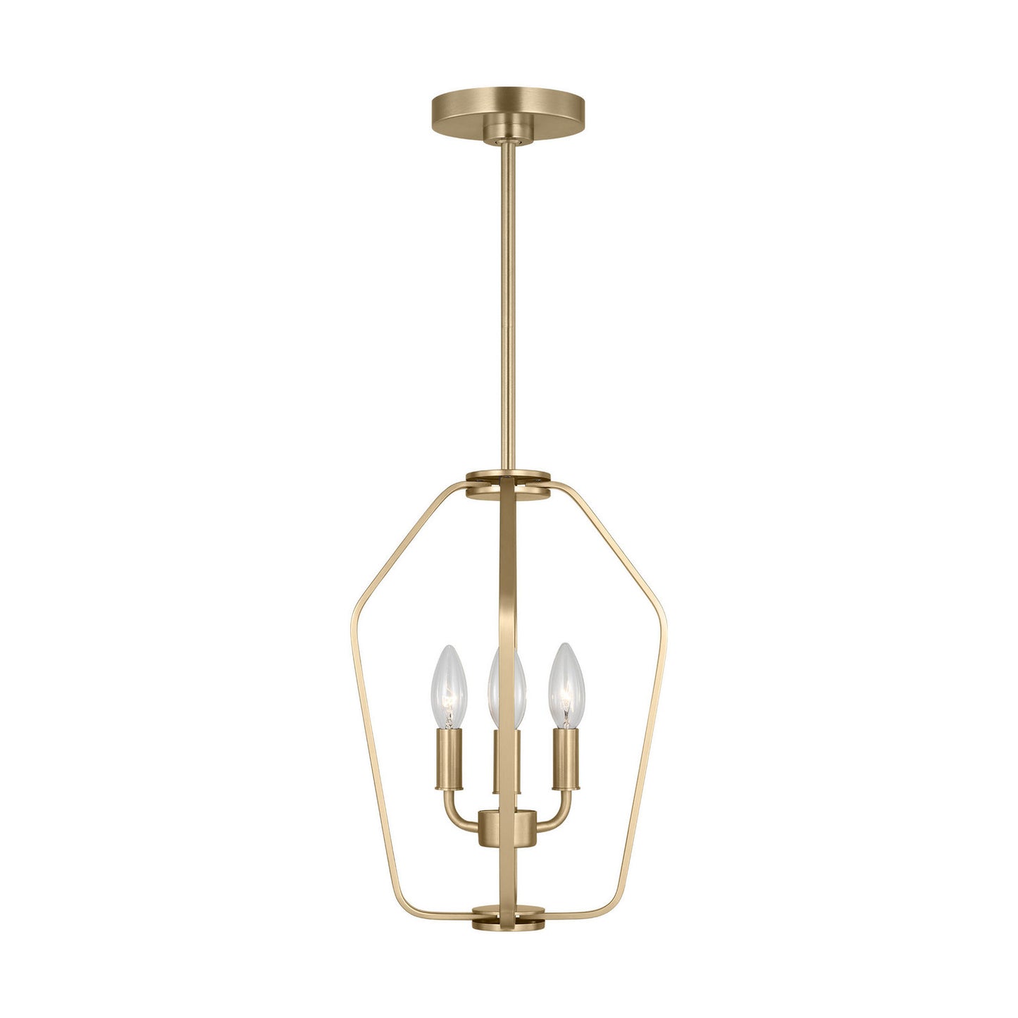 Kennan Three Light Chandelier in Satin Brass