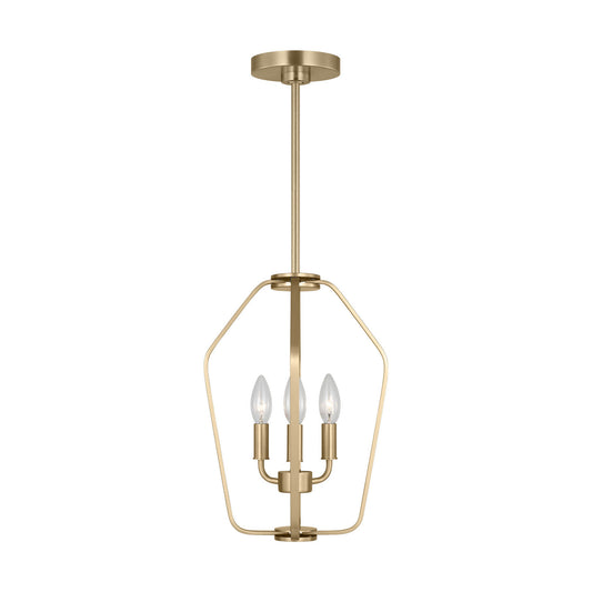 Kennan Three Light Chandelier in Satin Brass