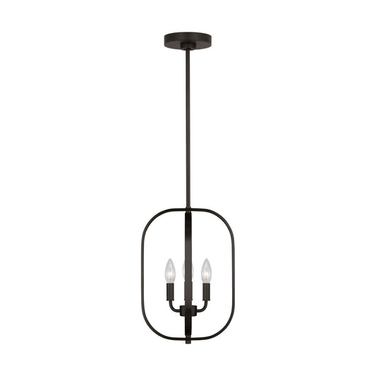 Loretto Three Light Chandelier in Midnight Black