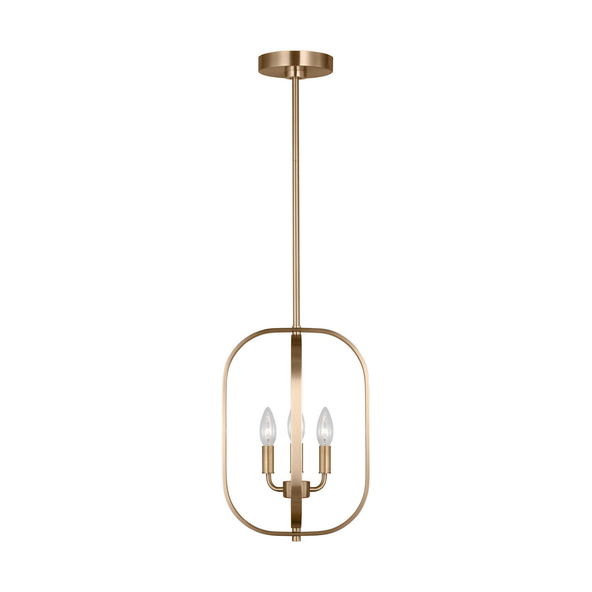 Generation Lighting - GLC1293SB - Three Light Chandelier - Loretto - Satin Brass