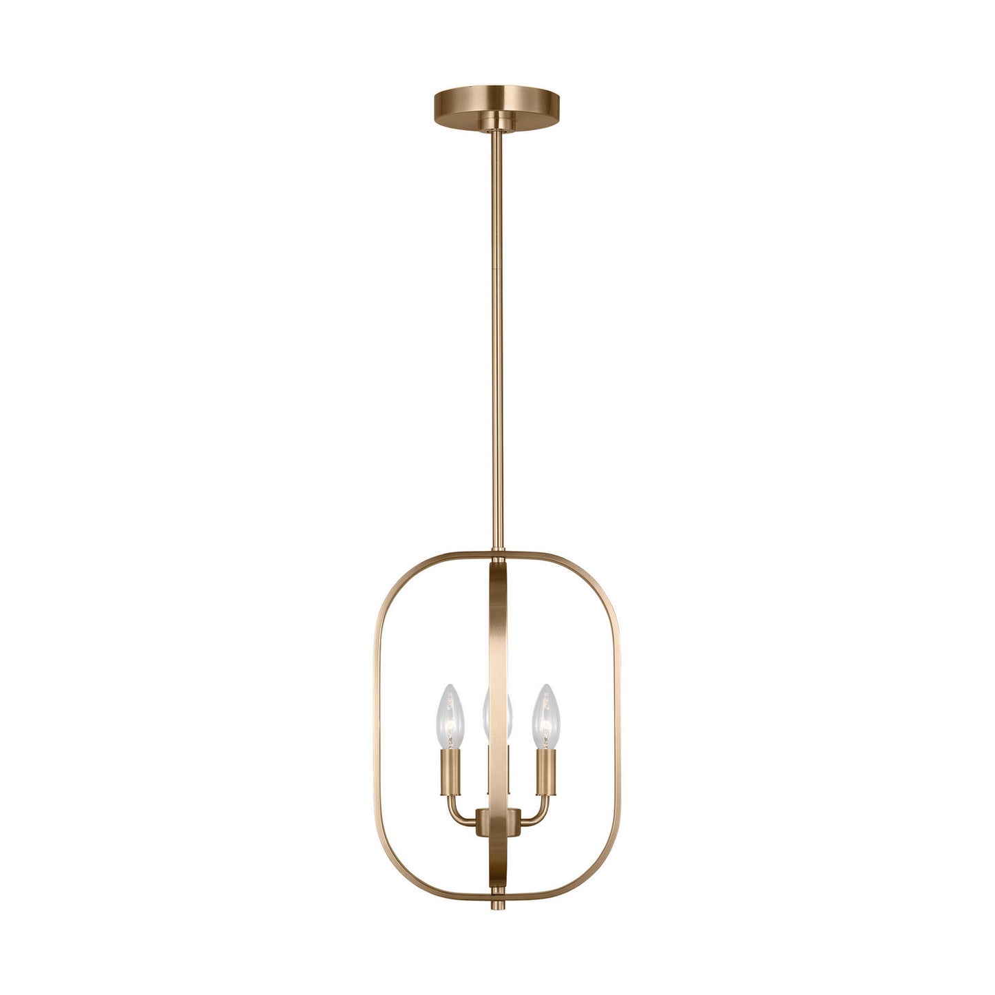 Loretto Three Light Chandelier in Satin Brass
